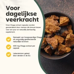 Cupplement 20% korting | Chaga Extract Capsules 400mg< Natuurlijke Supplementen