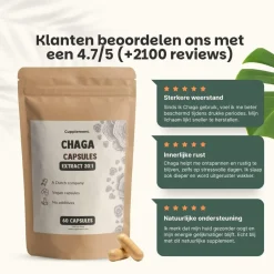Cupplement 20% korting | Chaga Extract Capsules 400mg< Natuurlijke Supplementen