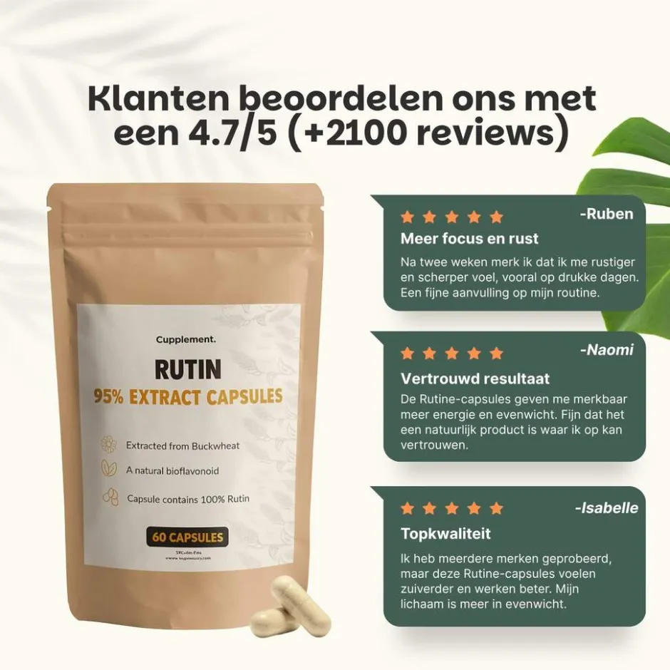 Cupplement 30% korting | Combideal Rutine Capsules 500 mg< Natuurlijke Supplementen