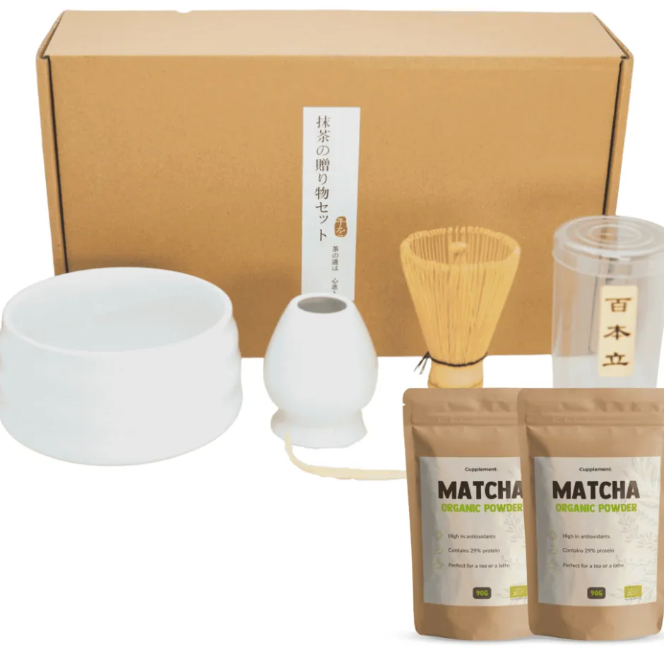 30% korting | Matcha Set Wit met 2x Matcha|Cupplement