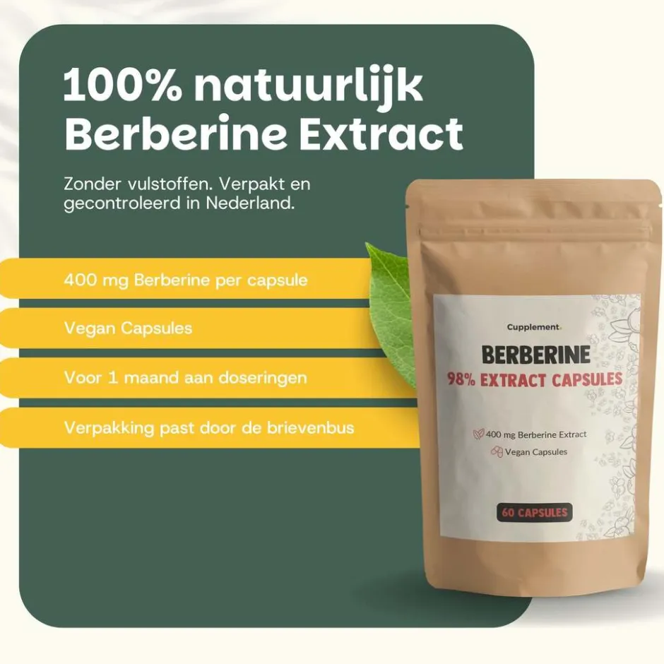 Cupplement 45% korting | Multipack Berberine Extract Capsules 400 mg< Natuurlijke Supplementen