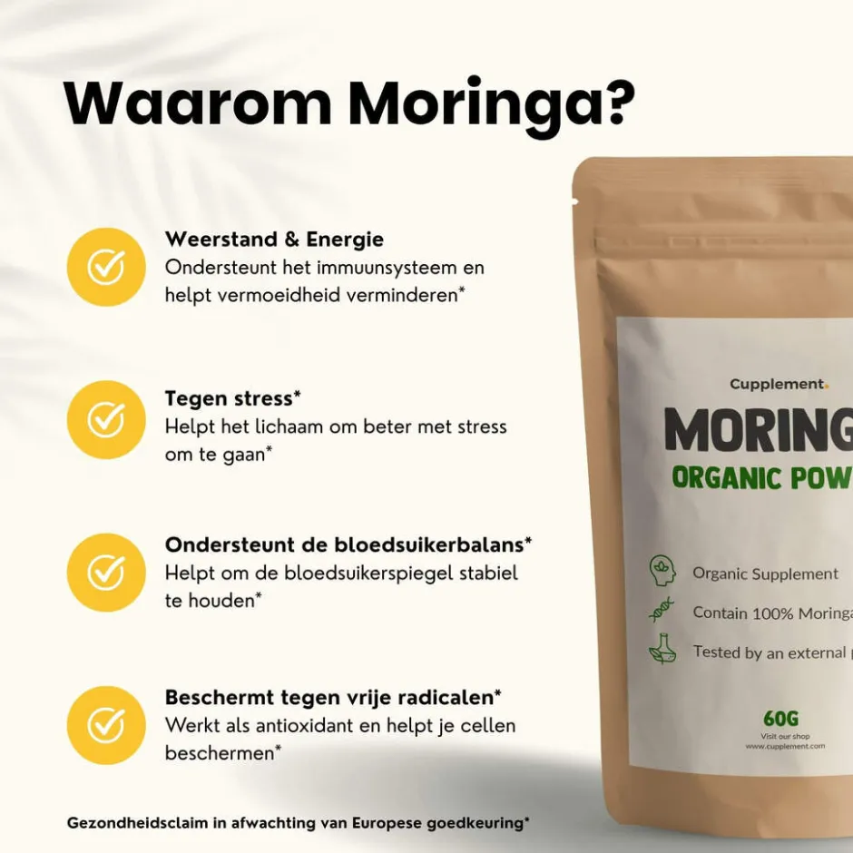 Cupplement 45% korting | Multipack Moringa Poeder Biologisch< Natuurlijke Supplementen