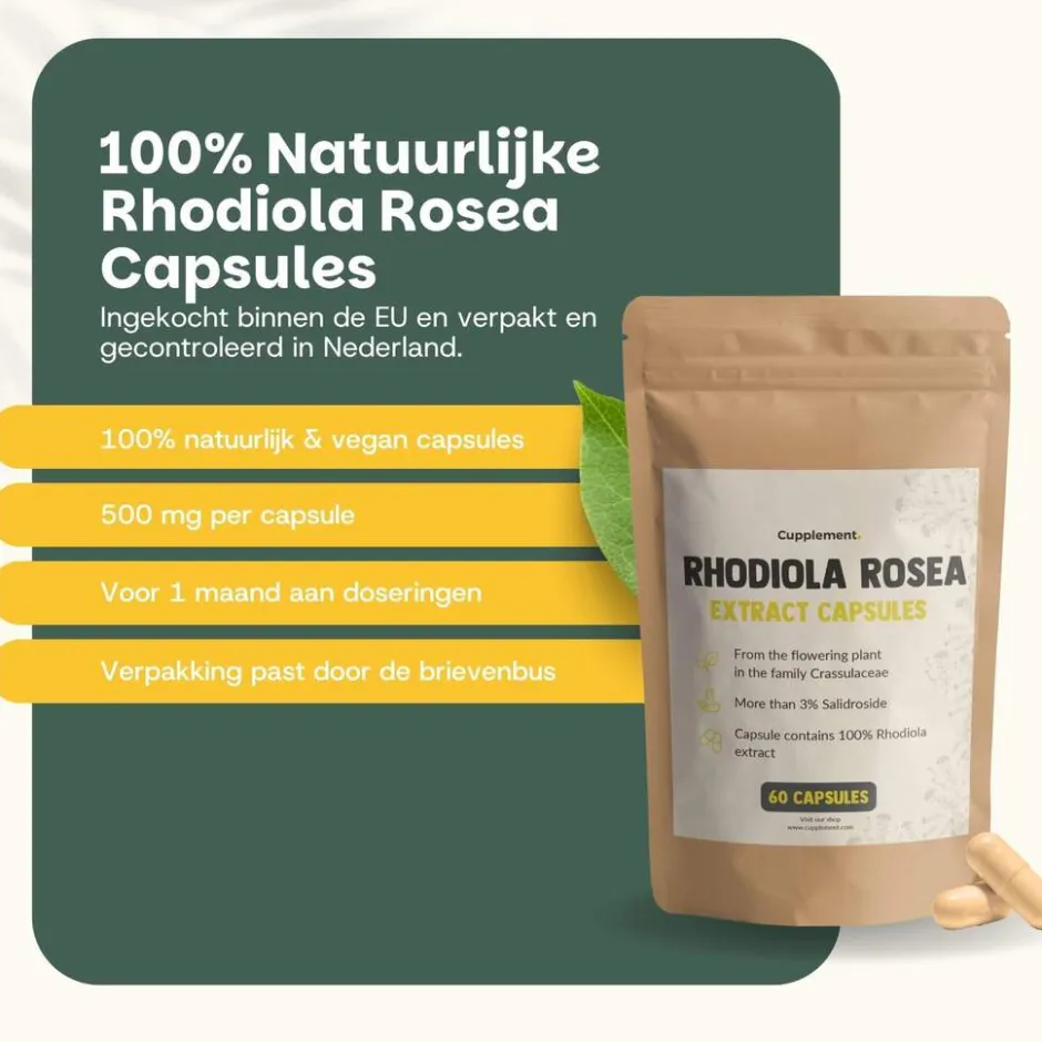 45% korting | Multipack Rhodiola Rosea Capsules 500 mg|Cupplement Clearance
