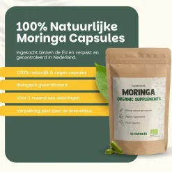 Cupplement 20% korting | Voordeelverpakking Moringa Capsules 500 mg Biologisch< Natuurlijke Supplementen