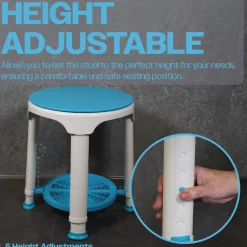 Aidapt douchekruk met draaibare zitting en opbergplank< Badkamer En Toilethulpmiddelen