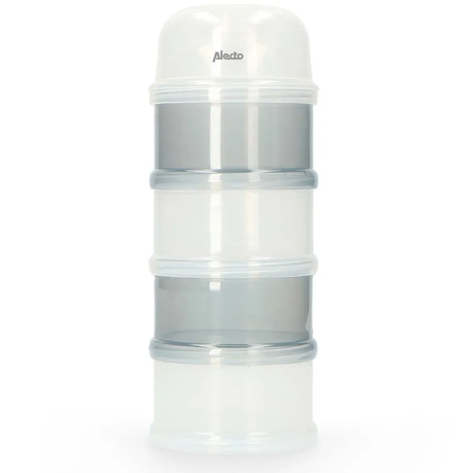 Alecto BF-4 - Melkpoedertoren, 4 grote stapelbare bakjes , verdeeltuit, wit/grijs< Flesvoedingsaccessoires