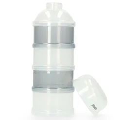 Alecto BF-4 - Melkpoedertoren, 4 grote stapelbare bakjes , verdeeltuit, wit/grijs< Flesvoedingsaccessoires