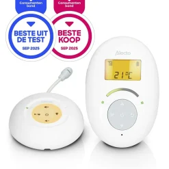 DBX120 - Full Eco DECT babyfoon met display - Wit/Lichtblauw|Alecto Discount
