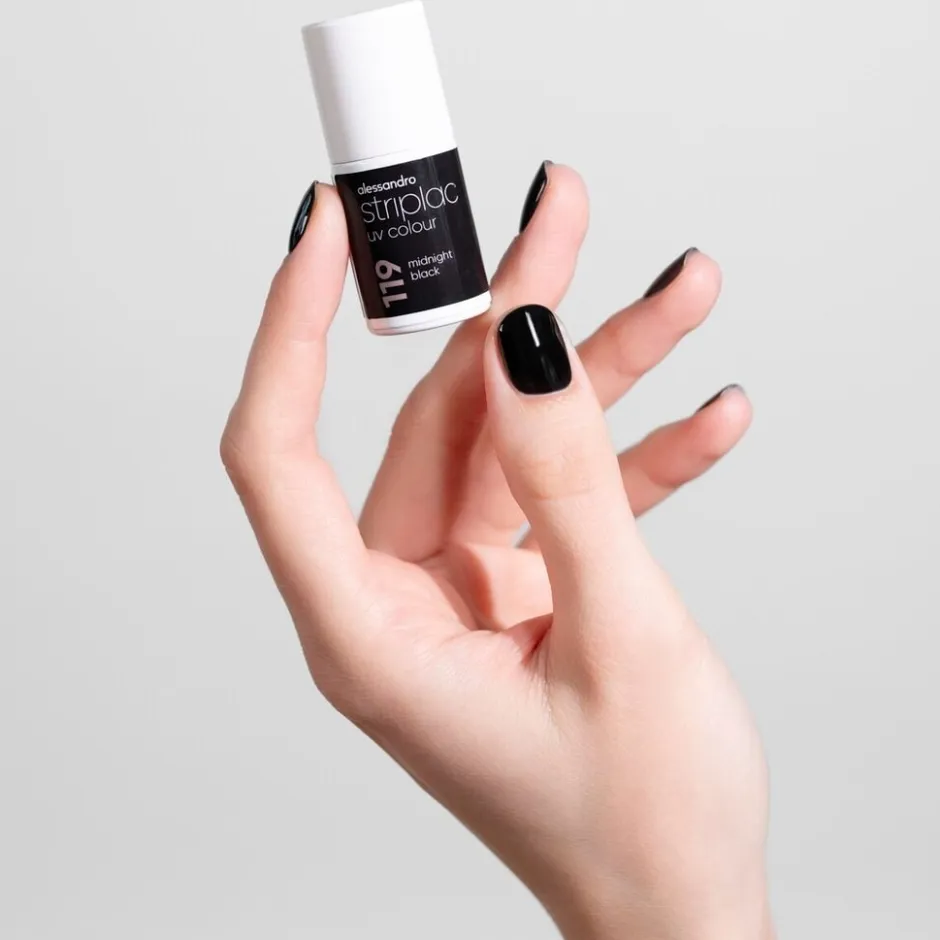 Striplac UV Colour 119 Midnight Black Nagellak|Alessandro New