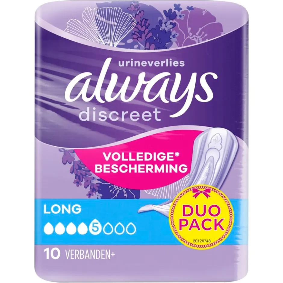 Always Discreet Long Verband+ voor Urineverlies en Incontinentie< Incontinentie