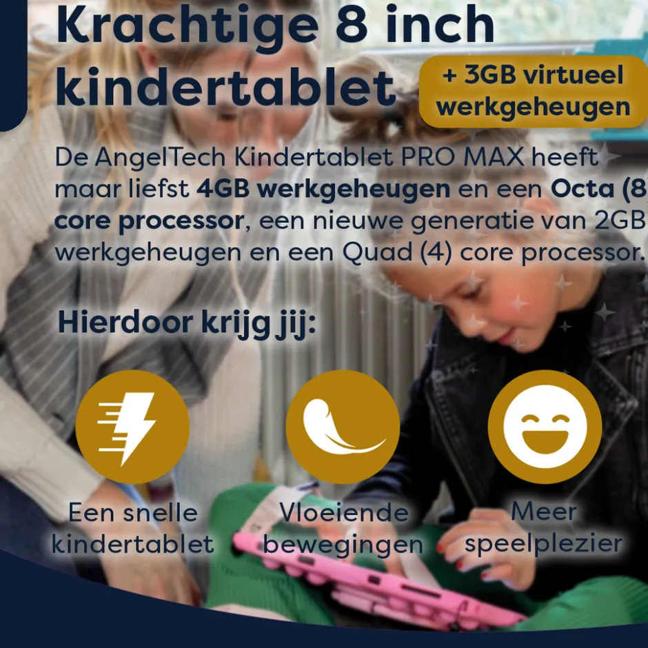 AngelTech Kinderpakket PRO MAX - Kindertablet + Kinderkoptelefoon< Tablets