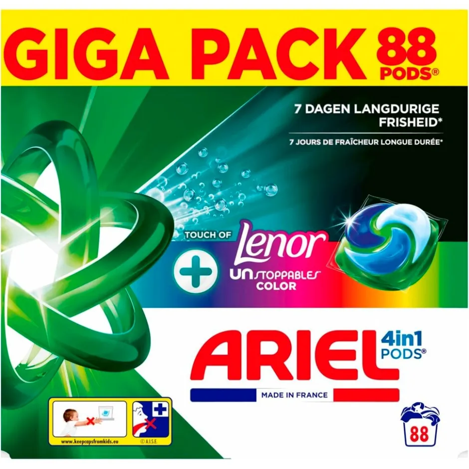 +Touch of Lenor Unstoppables Color 4-in-1 Wasmiddelpods|Ariel Discount