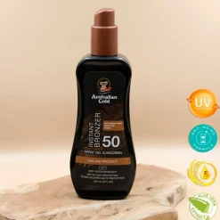 SPF50 Spray Gel met Bronzer|Australian Gold Hot