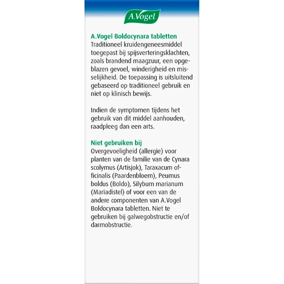 A.Vogel Boldocynara Tabletten< Natuurlijke Zelfzorgmiddelen