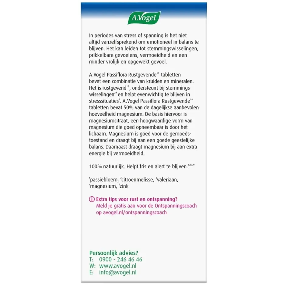 Passiflora Stemmingswisselingen2* Rustgevende1* Tabletten|A.Vogel New