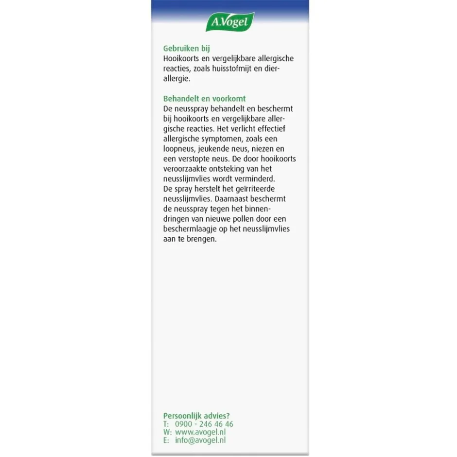 A.Vogel Pollinosan Hooikoorts Neusspray< Natuurlijke Zelfzorgmiddelen|Allergische Reacties