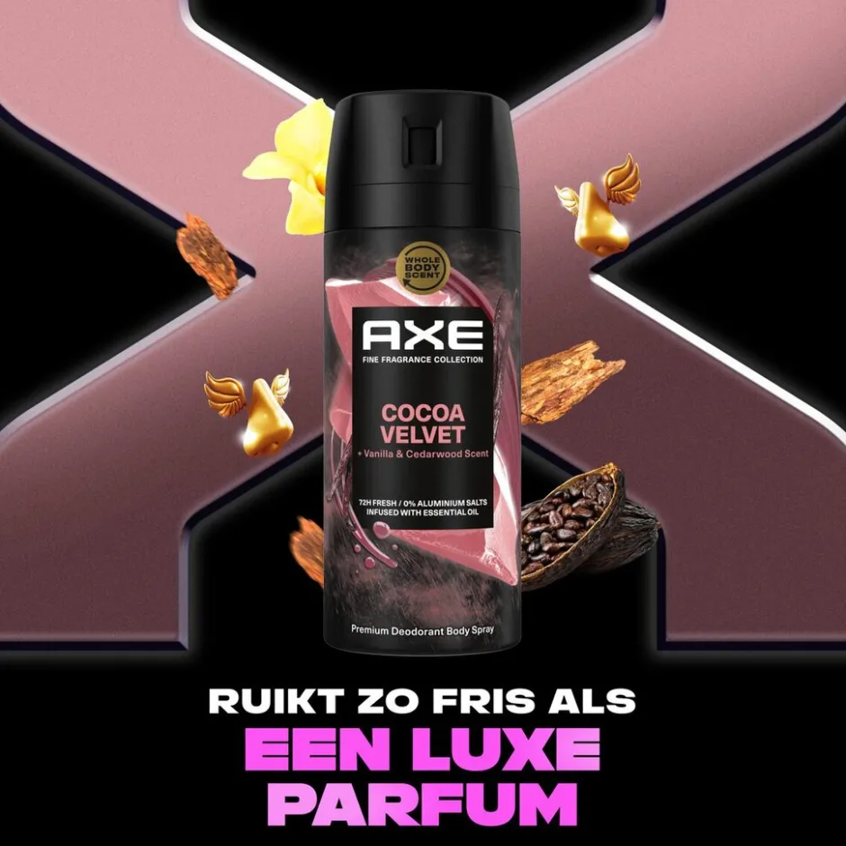 Axe Fine Fragrance Cocoa Velvet Deodorant Bodyspray< Deospray
