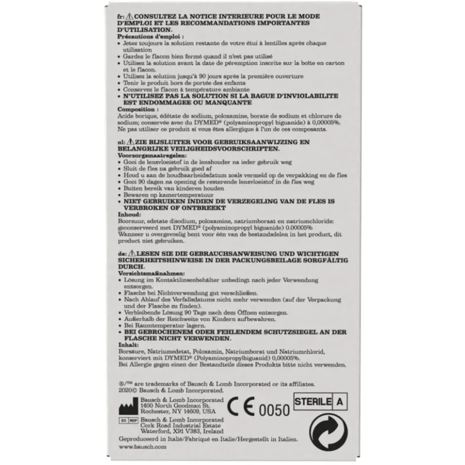 Bausch & Lomb ReNu MPS Sensitive Eyes Flightpack< Lenzenvloeistof|Mini Reisverpakkingen