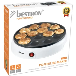Bestron Poffertjesmaker APFM700W Wit< Snackapparaten