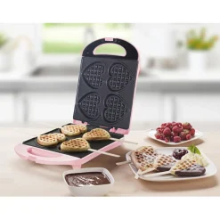Bestron Wafelijzer Hartvormige Wafels Roze< Snackapparaten