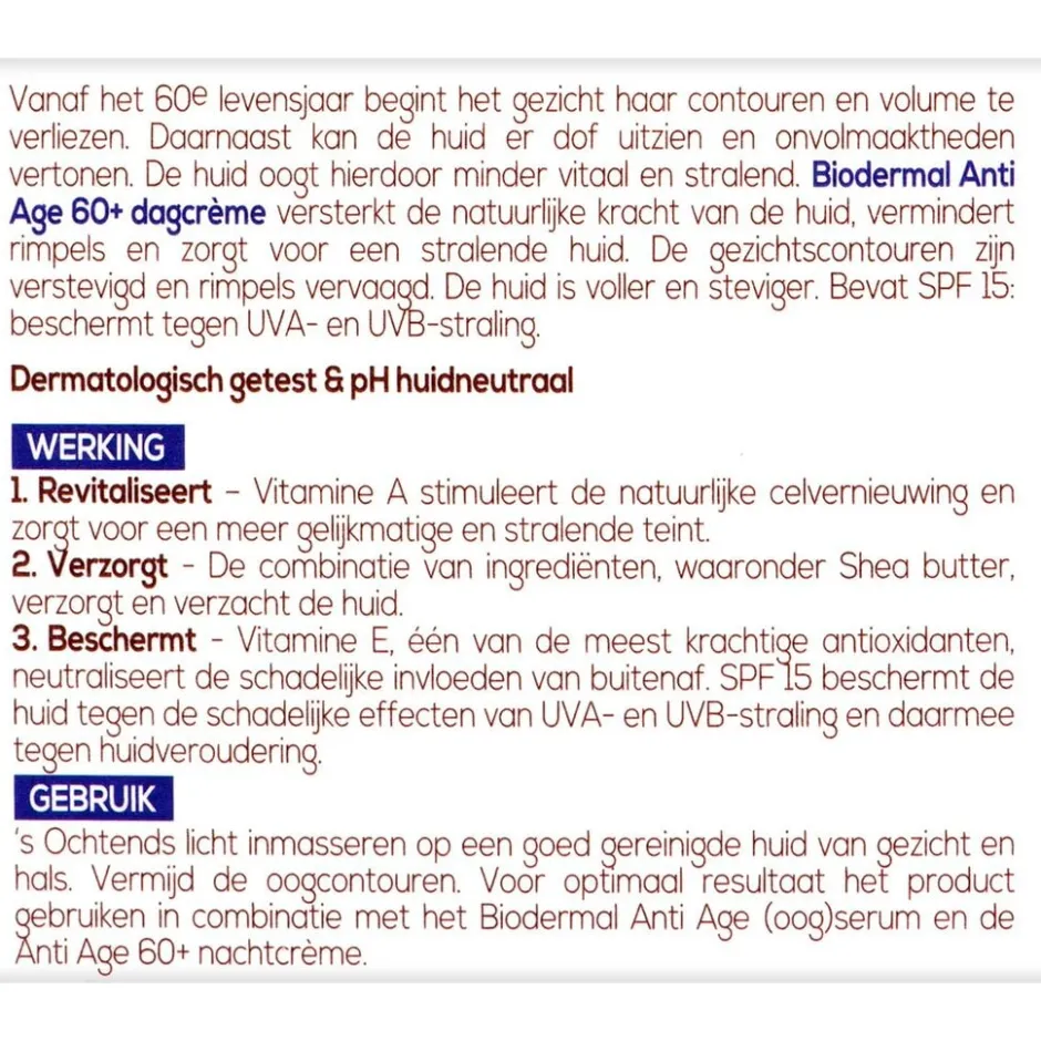 Biodermal Anti Age 60+ Dagcrème< Dagcreme