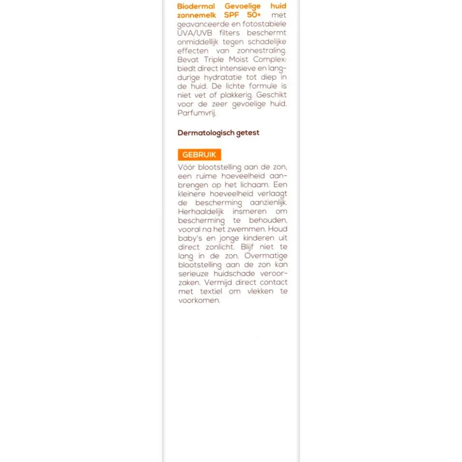 Gevoelige Huid SPF50 Zonnemelk|Biodermal Best