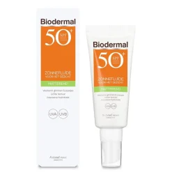 Biodermal SPF50+ Matterende Zonnefluïde voor je Gezicht< Zonnebrand
