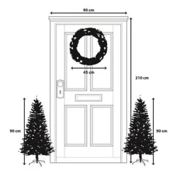 Kunstkerstboomjes en krans set|Black Box Trees Outlet
