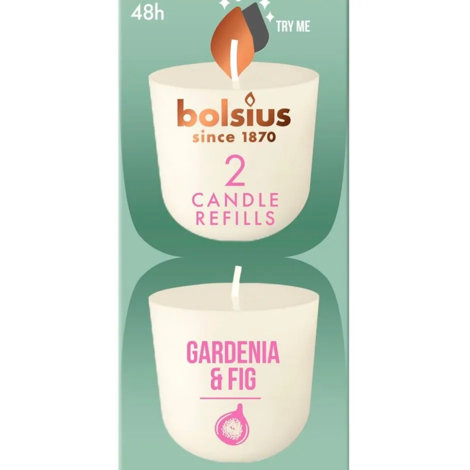 Bolsius Clean Light Gardenia & Fig Navulling< Woonaccessoires