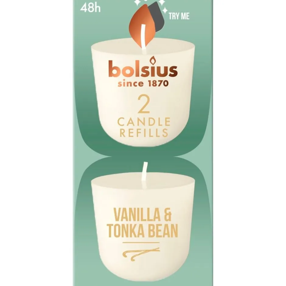 Bolsius Vanille & Tonkaboon Geurkaars Navulling< Woonaccessoires