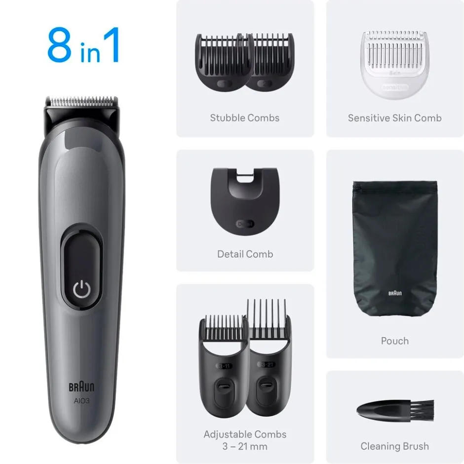 Braun Series 3 MGK3540 8-in-1 Verzorgingsset<Heren Baardtrimmers