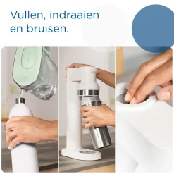 BRITA SodaTRIO RVS Grote Fles Wit Single Unit< Keuken