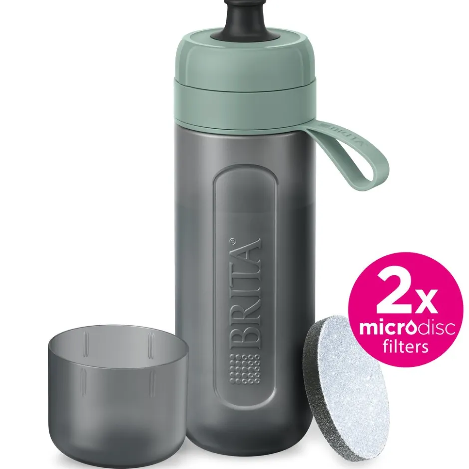 Waterfilterfles Active 0.6L Donkergroen inclusief 2 MicroDisc Single Unit|BRITA