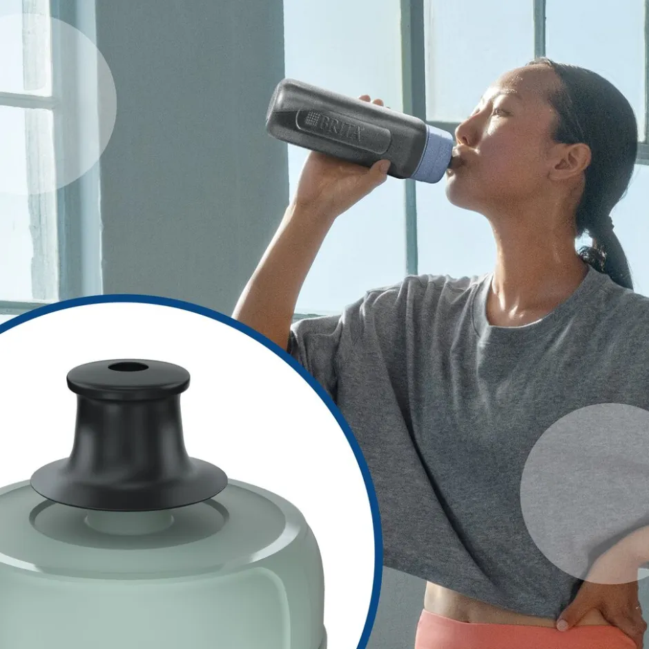 Waterfilterfles Active 0.6L Donkergroen inclusief 2 MicroDisc Single Unit|BRITA