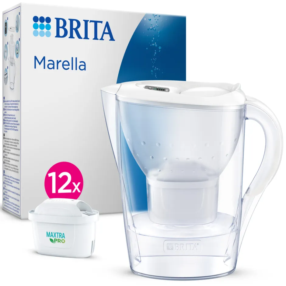 BRITA Waterfilterkan Marella Cool 2.4L Wit incl.12 MAXTRA PRO waterfilterpatroon< Keuken