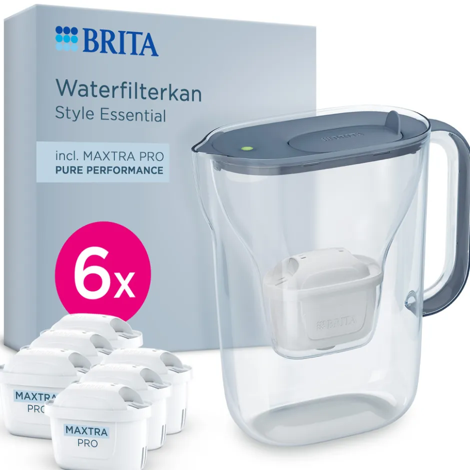 BRITA waterfilterkan Style Essential Blauw (2,4L) incl. 6x MAXTRA PRO filters< Keuken