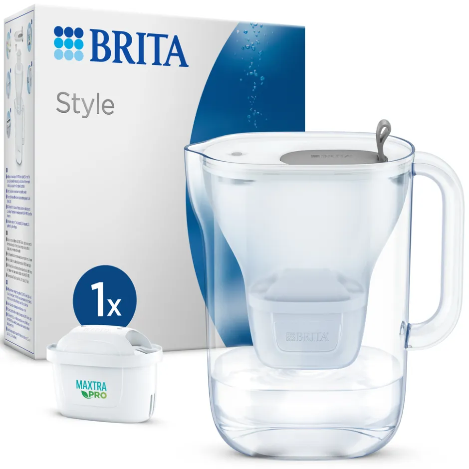 BRITA Waterfilterkan Style Cool 2.4L Grijs inclusief 1 MAXTRA PRO waterfilterpatroon< Keuken