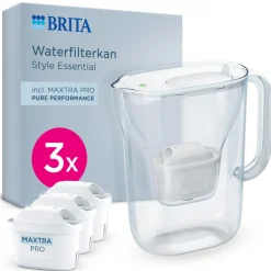 BRITA waterfilterkan Style Essential Wit (2,4L) incl. 3x MAXTRA PRO Pure Performance< Keuken
