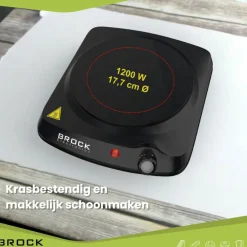 Brock Electronics compacte 1 pits elektrische infrarood kookplaat| Clearance