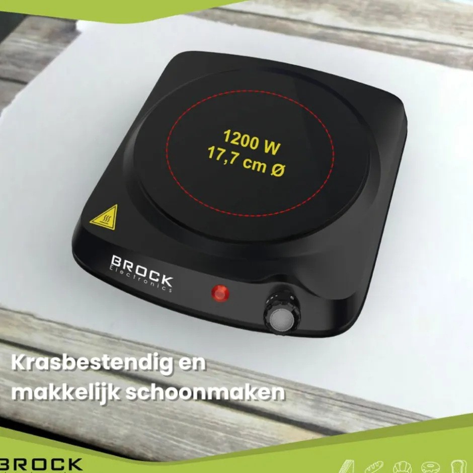Brock Electronics compacte 1 pits elektrische infrarood kookplaat| Clearance
