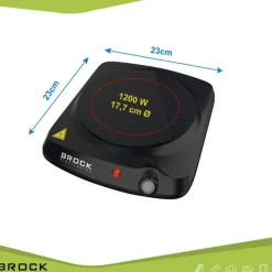 Brock Electronics compacte 1 pits elektrische infrarood kookplaat| Clearance