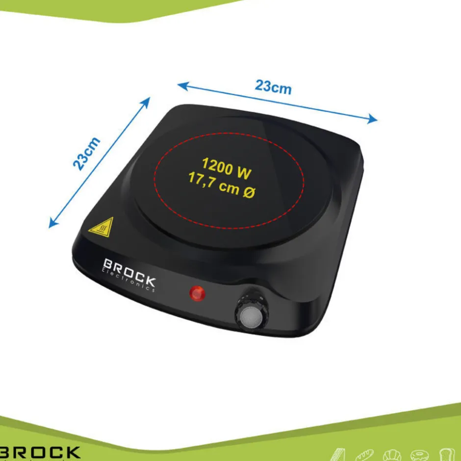 Brock Electronics compacte 1 pits elektrische infrarood kookplaat| Clearance
