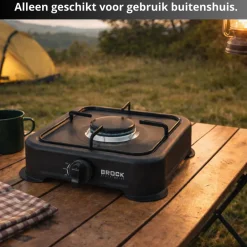 Brock Electronics draagbaar 1 pits gasfornuis camping kookstel< Kookplaten