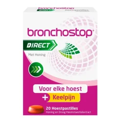 Bronchostop Direct Hoestpastilles met Honing< Luchtwegen