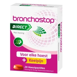Bronchostop Direct Hoestpastilles met Honing< Luchtwegen