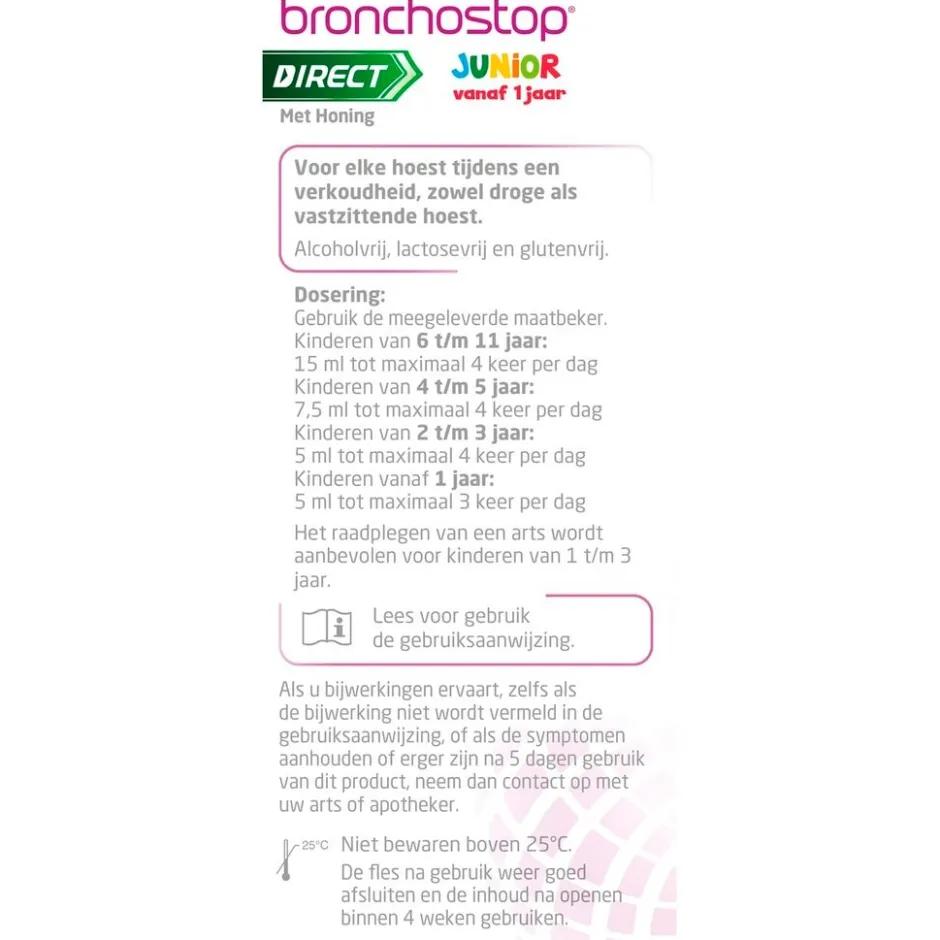 Bronchostop Direct met Honing Junior< Baby En Kind Gezondheid|Luchtwegen