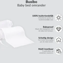 Baby Bed Omrander Bedbumper Hoofdbeschermer Set van 2|Buxibo New