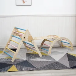 Buxibo Driehoek Plus Klimboog Montessori Houten Speelgym Glijbaan< Houten Klimrekken