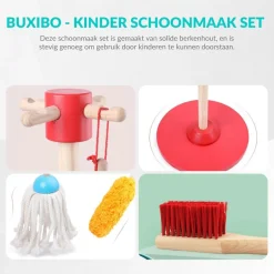 Houten Kinder Schoonmaak Set Kids Speelgoed Cleaning Set Houten Gereedschap|Buxibo New
