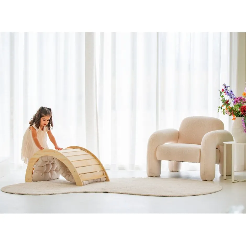 Houten Klimbrug/Klimboog XXL Montessori Klimrek Inclusief Kussen|Buxibo Hot